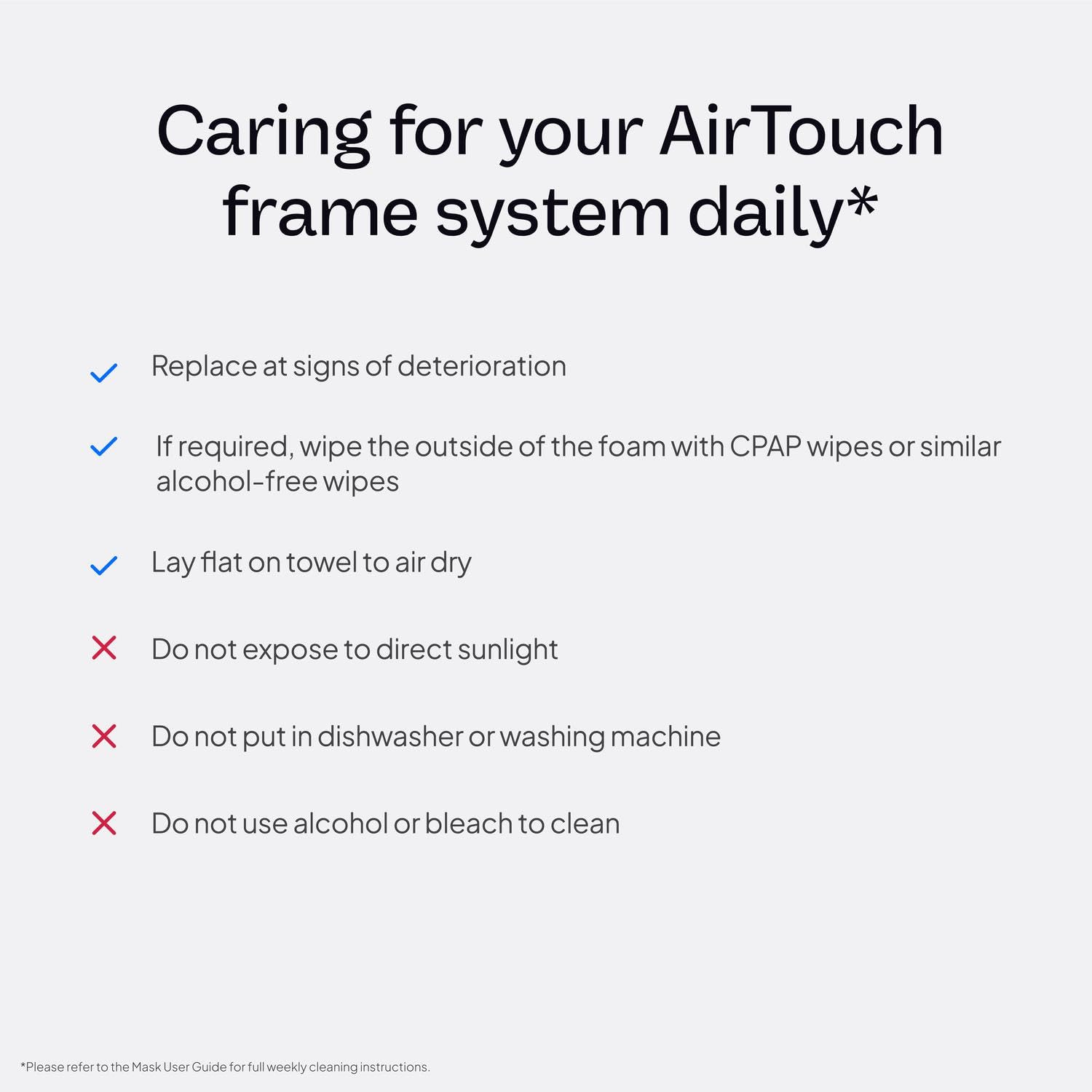 ResMed AirTouch N20: compatibilidad con accesorios para mantenimiento sencillo