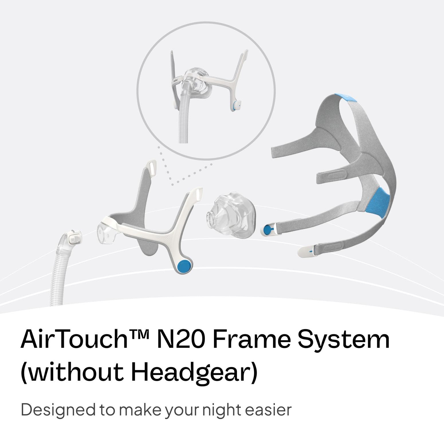 ResMed AirTouch N20: marco nasal estable para uso nocturno cómodo