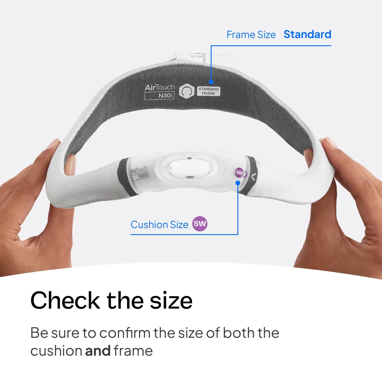 ResMed AirTouch N30i: almohadilla nasal ComfiSoft para un sello suave.
