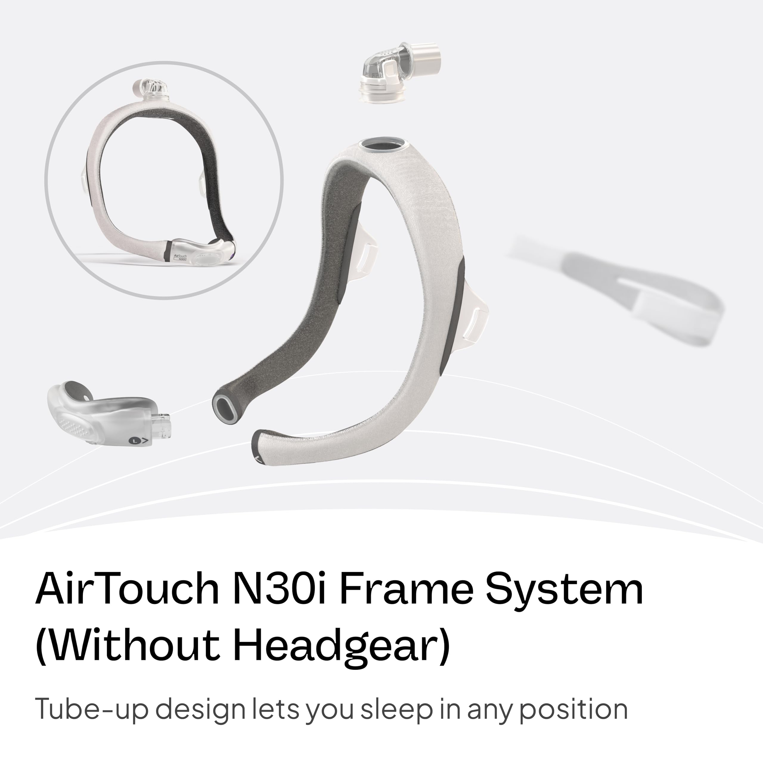 ResMed AirTouch N30i: almohadilla nasal ComfiSoft, sello cómodo y estable.