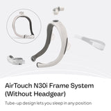 ResMed AirTouch N30i: almohadilla nasal ComfiSoft, sello cómodo y estable.