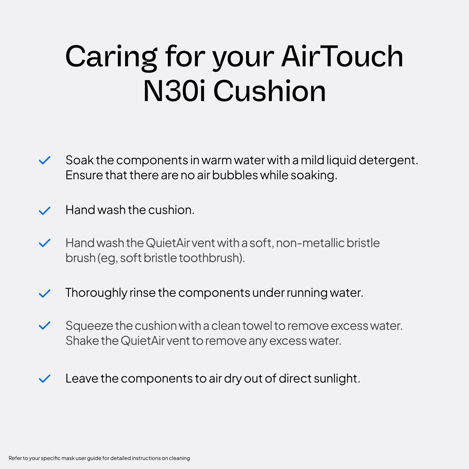 ResMed AirTouch N30i cojin, ventilacion difusa QuietAir para menor ruido