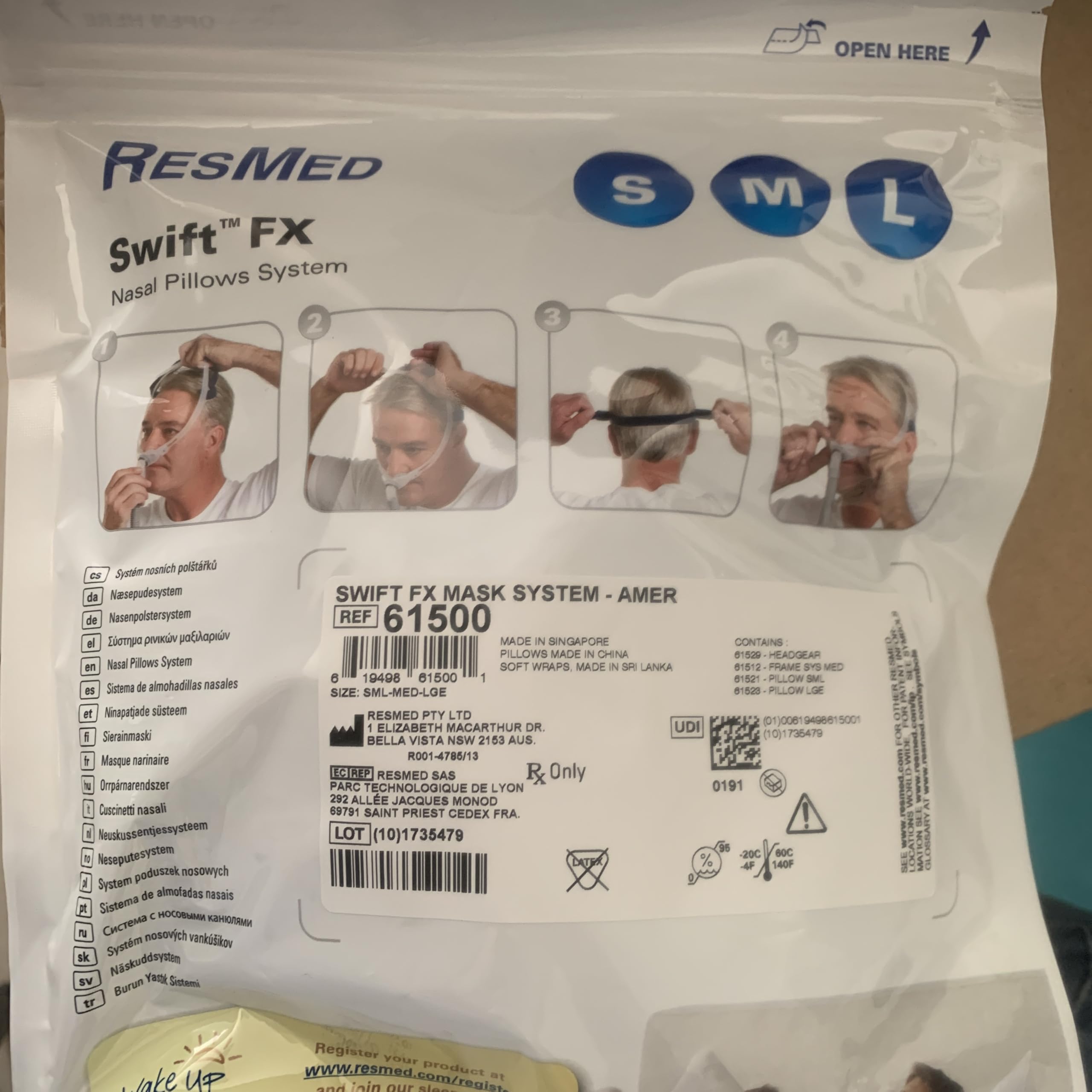 ResMed Swift FX material espandex repuesto: tela suave y adaptable.