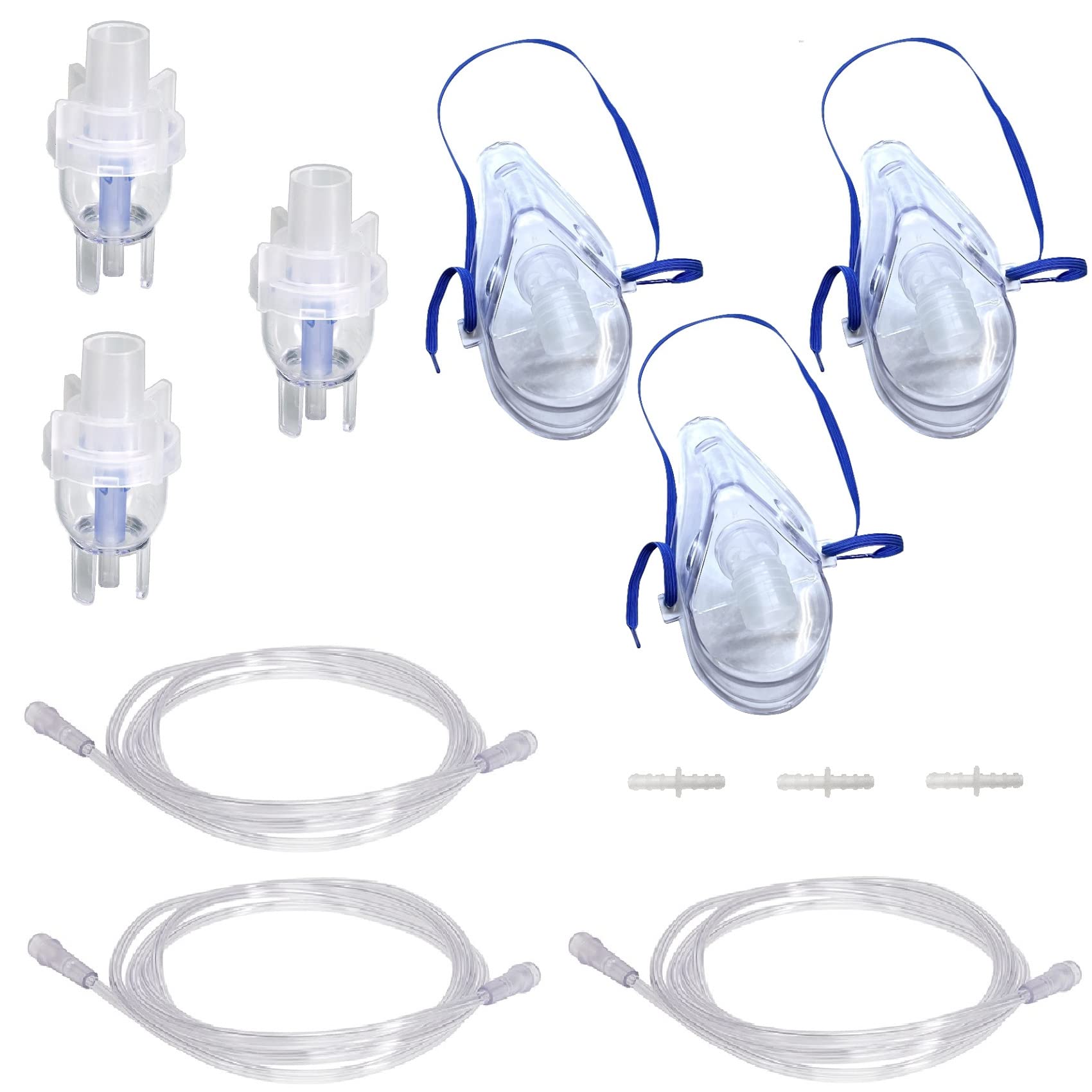 Conjunto de accesorios ResOne nebulizador: copa, máscara adulta y tubo de 7 pies para sesiones cómodas