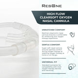 ResOne cánula nasal con tubo resistente para durabilidad diaria.