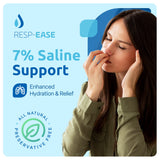 Resp-Ease envase de 60 viales, práctico para casa y viaje.