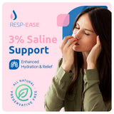 Resp-Ease solución salina 3% en envase de 240 ml para uso diario.