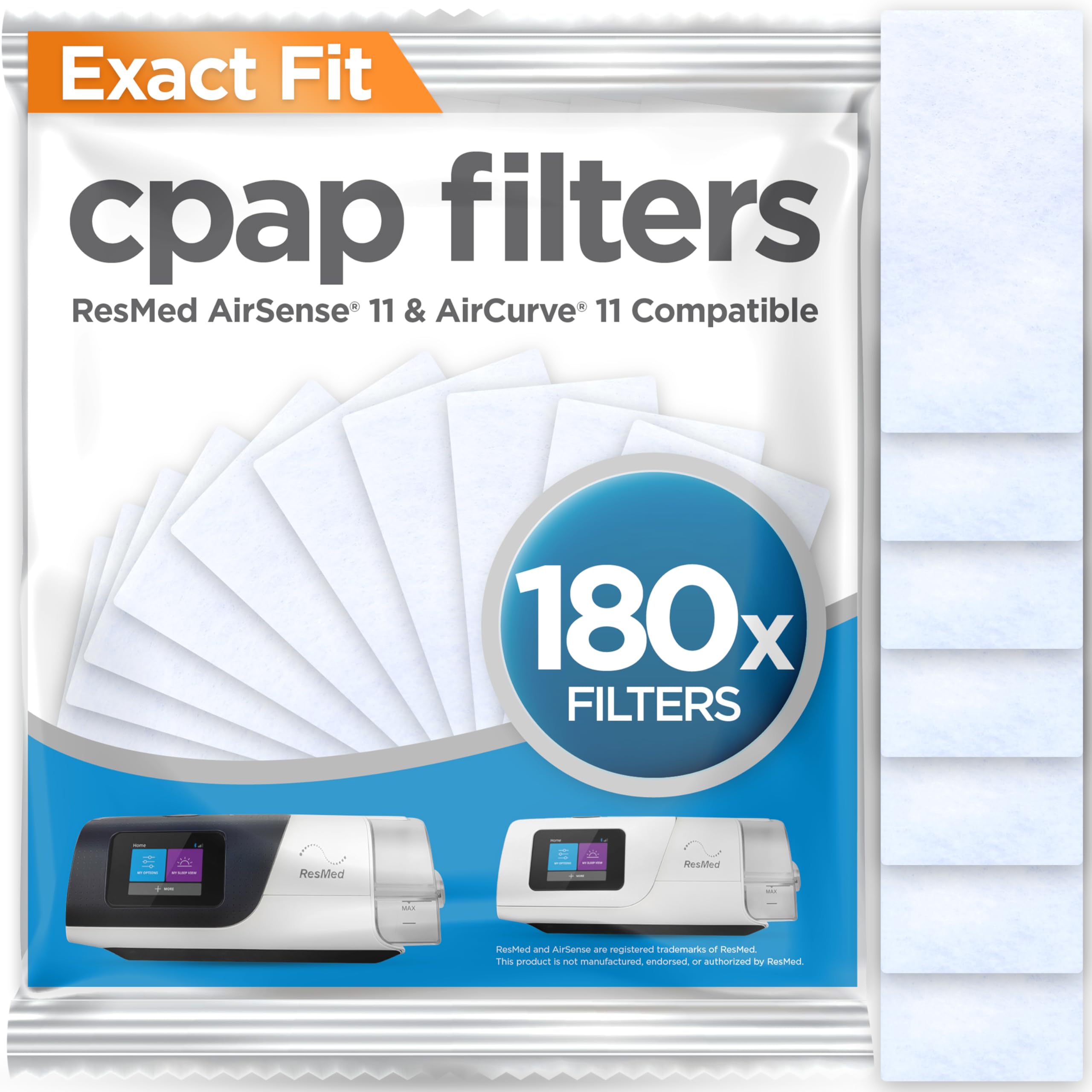 RespLabs CPAP filtros para AirSense 11 y AirCurve 11, filtración eficaz de polvo.