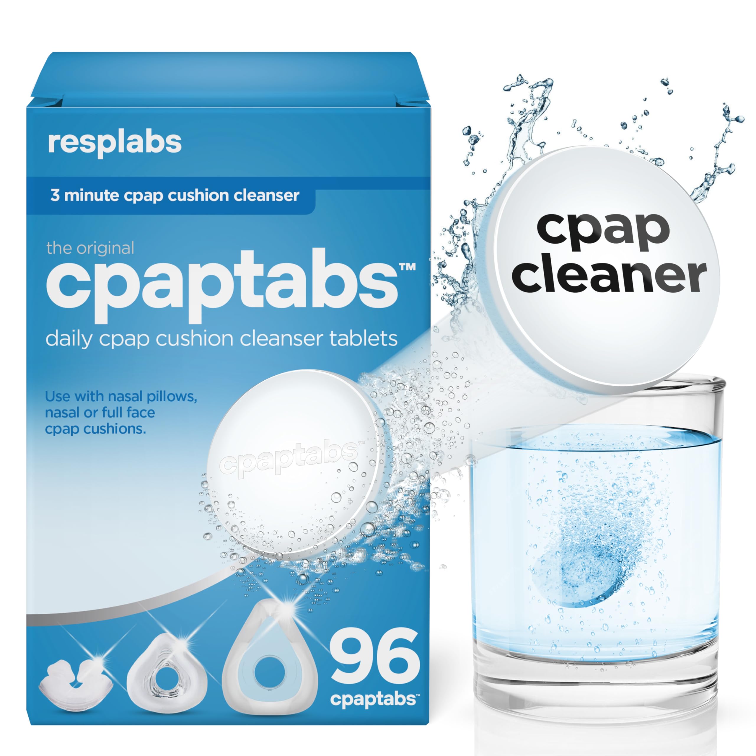 RespLabs CPAP tabletas 96-pack caja para limpieza de tres meses