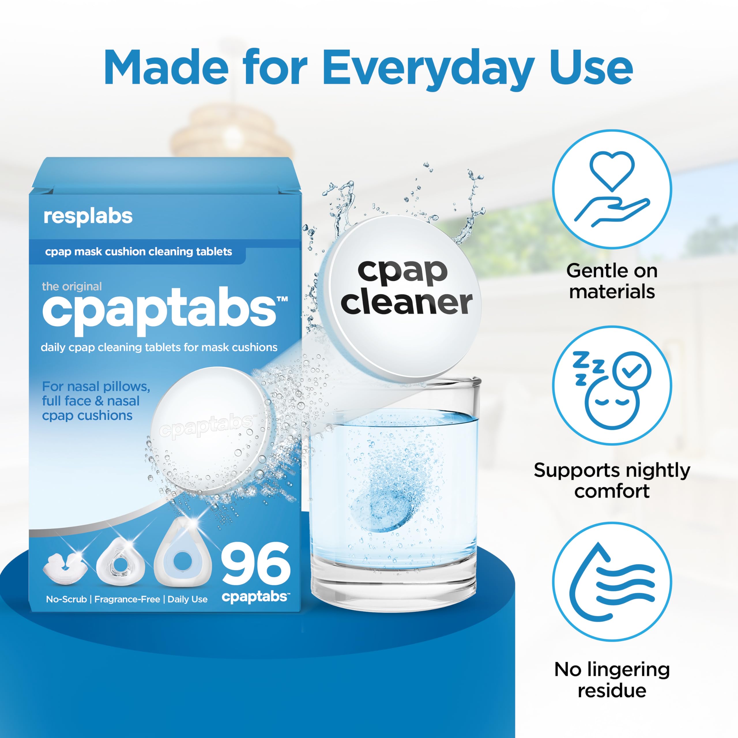 RespLabs CPAP tabletas compatibles con múltiples marcas para uso universal