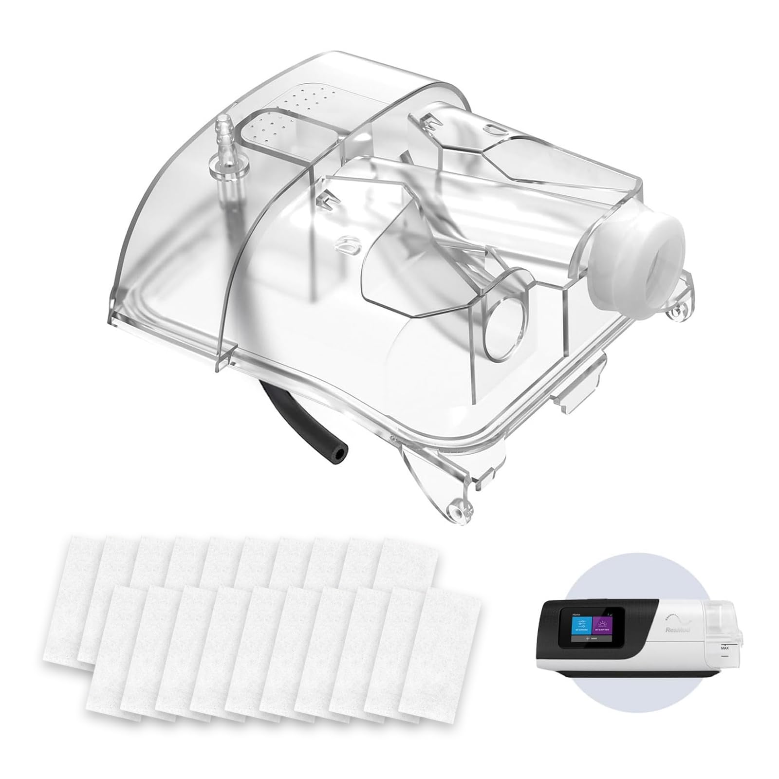RespWave adaptador de tubo universal para AirSense 11, encaje estable para limpieza.