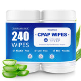 RespWave: paquete jumbo de 240 toallitas para limpieza segura de mascarillas CPAP.