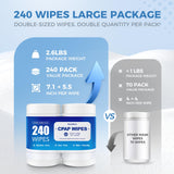 RespWave toallitas CPAP sin alcohol para piel sensible y equipo seguro.
