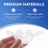 Material silicona durable RespWellness, fácil de limpiar tras lavado.