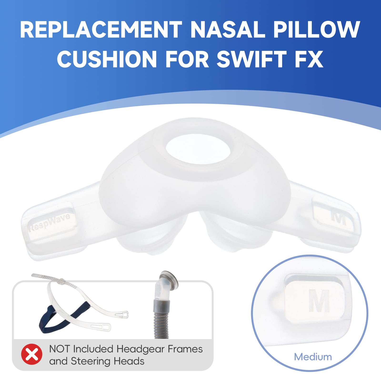 RespWellness tecnología doble capa, cojin nasal que se adapta al rostro.