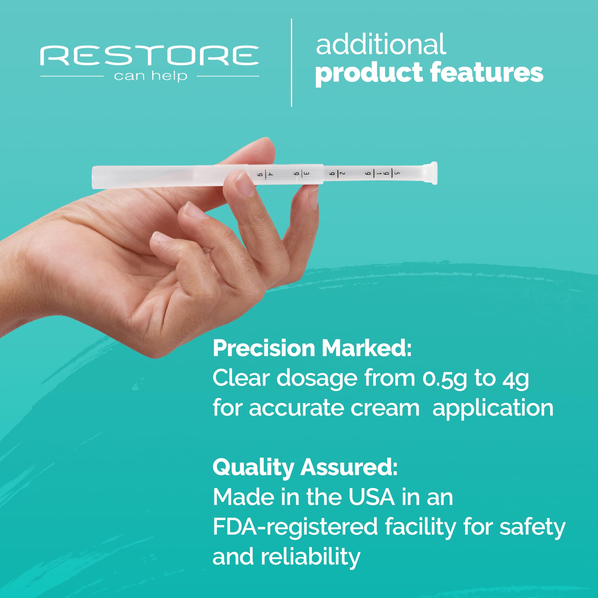 Restore Can Help: rango de dosis de 0,5 a 4 gramos para precisión.