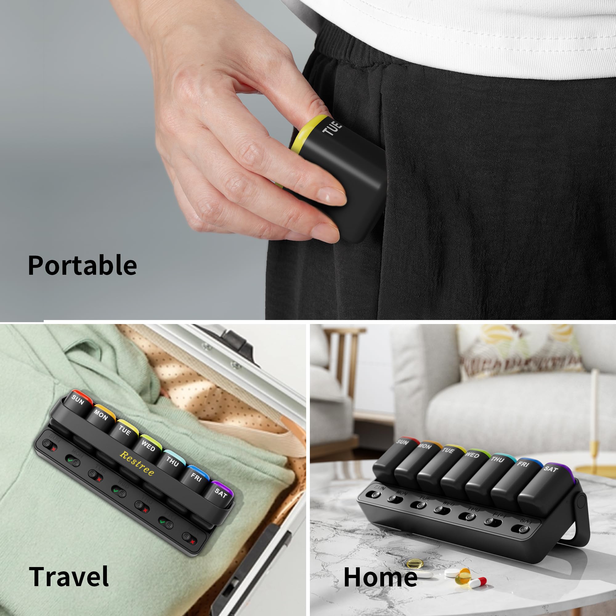 Restree diseño compacto ideal para bolso, maleta o viaje.