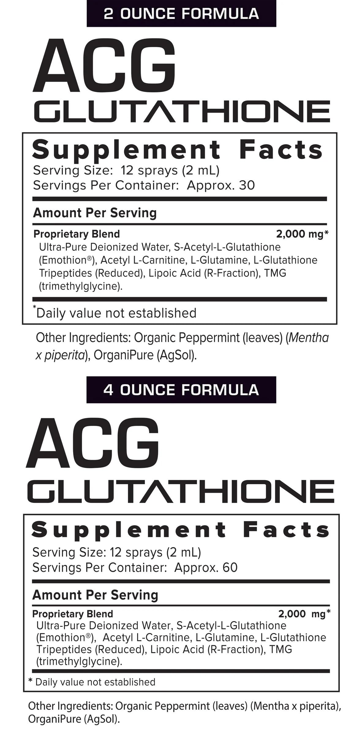 ACG Glutatión Extra Fuerte: dosis sencilla para uso diario.