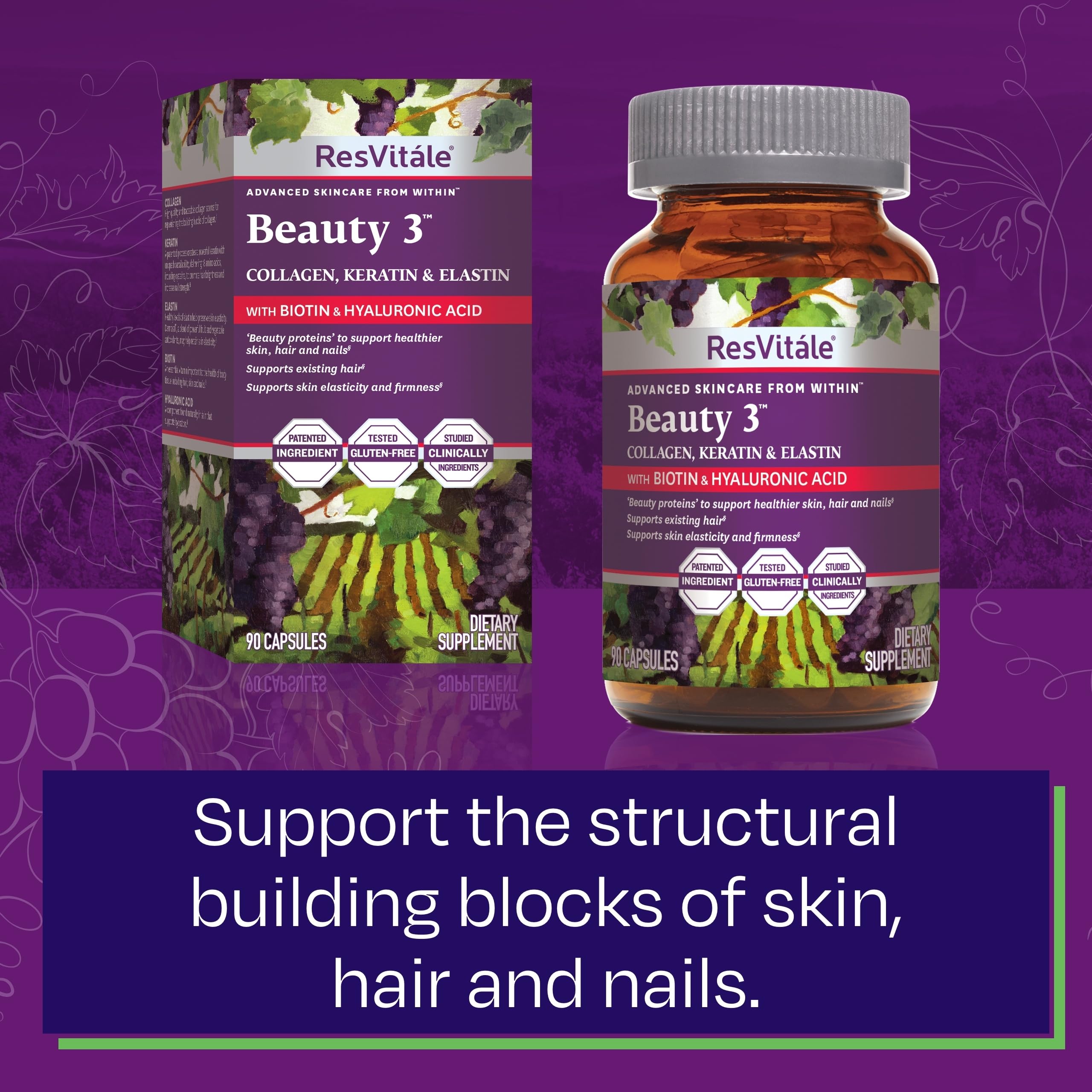 ResVitále Beauty 3: biotina para cabello y uñas más fuertes