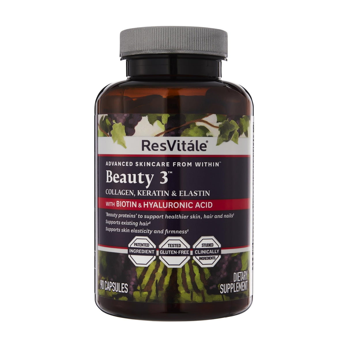 ResVitále Beauty 3: cápsulas de 90, apoyo a la elasticidad de la piel