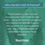 ResVitale Keratin Hair Enhance empaque práctico para viaje
