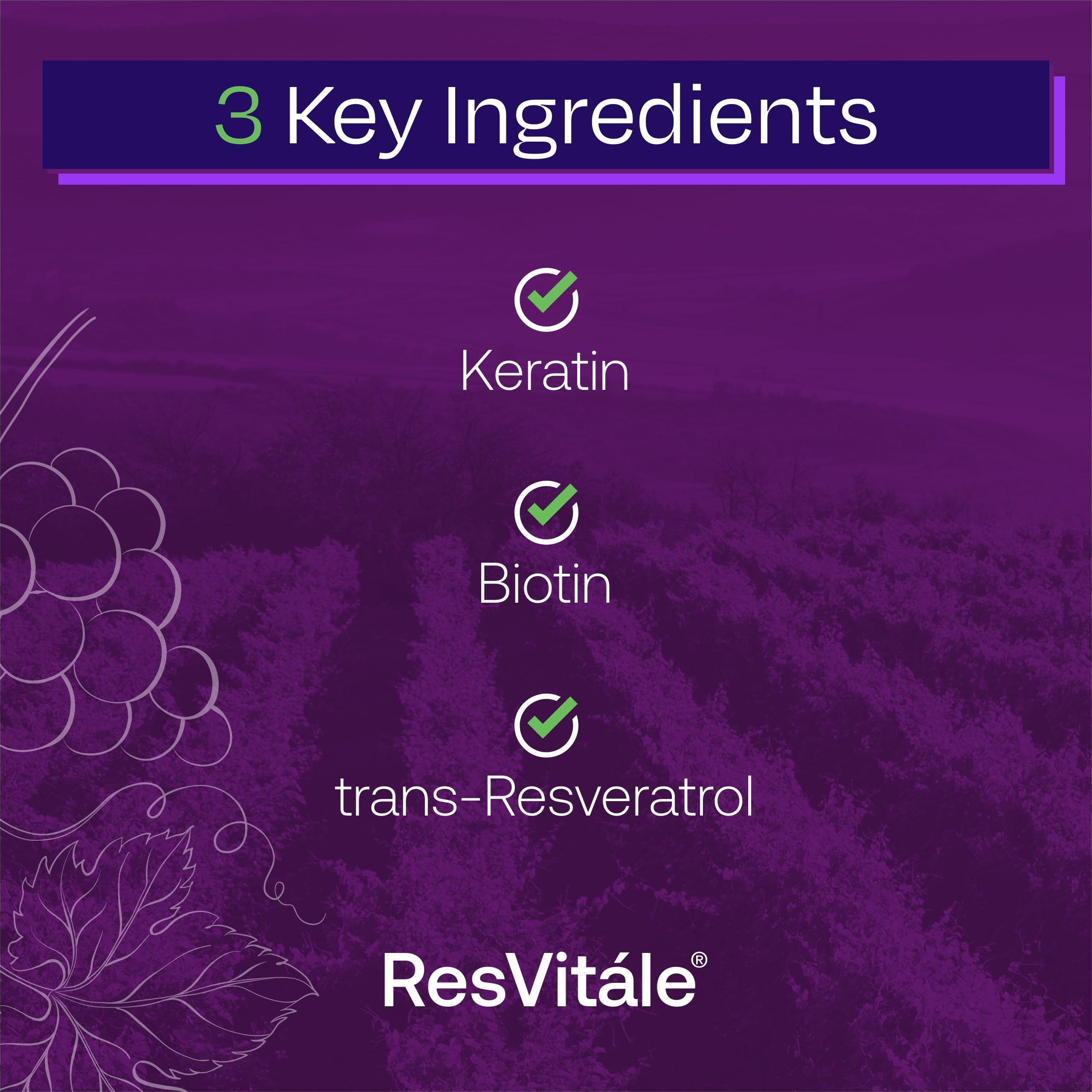 ResVitale Keratin Hair Enhance etiqueta frontal con información clara para uso diario
