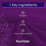 ResVitale Keratin Hair Enhance etiqueta frontal con información clara para uso diario