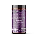 Botella de ResVitále Resveratrol 500 mg para uso diario