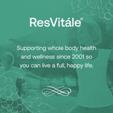 Caja de ResVitále Resveratrol, empaque práctico para uso diario.