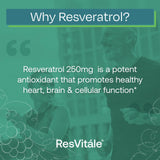 Empaque de ResVitále Resveratrol listo para guardar en la despensa.
