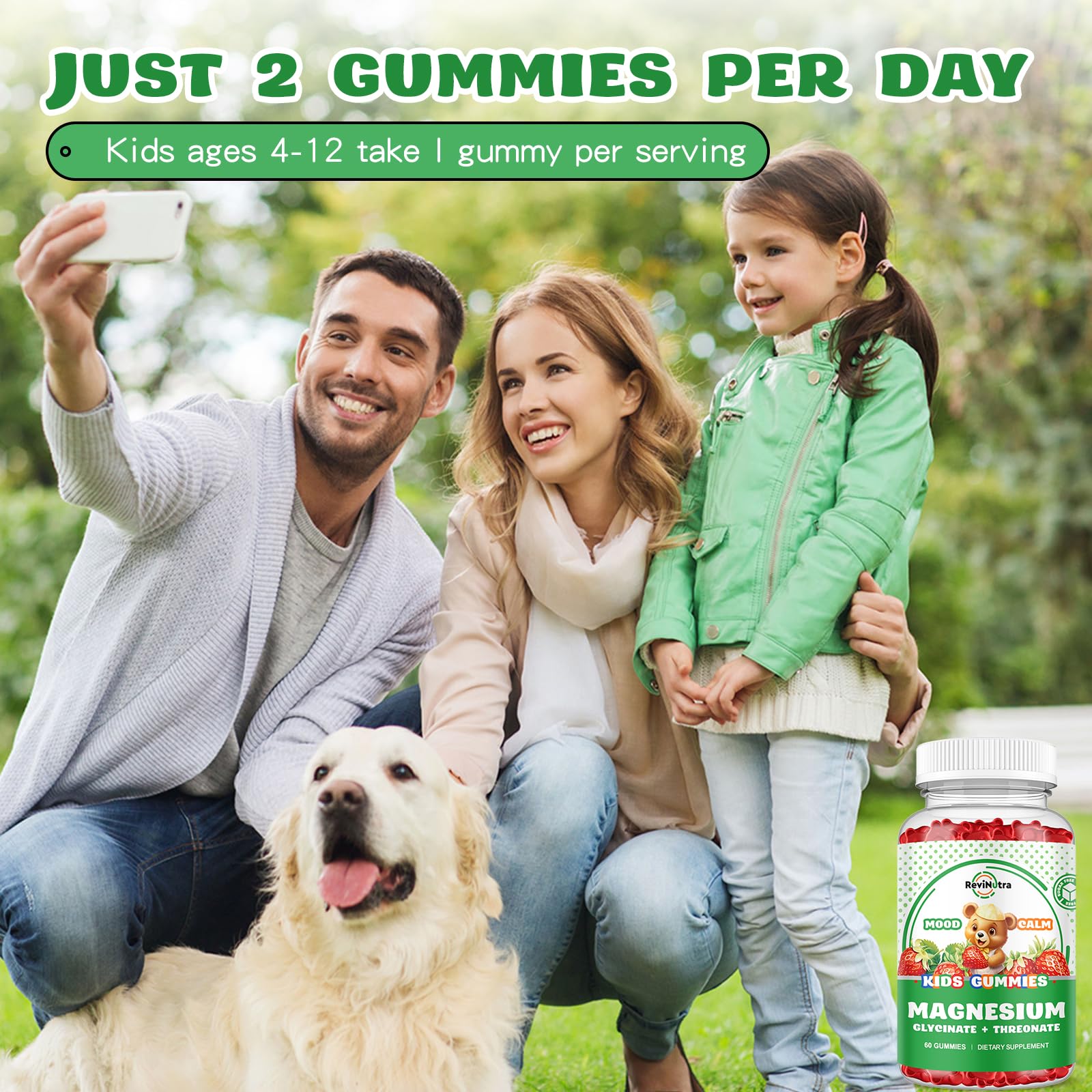 Familia sonriendo tras incorporar las gomitas en su rutina.