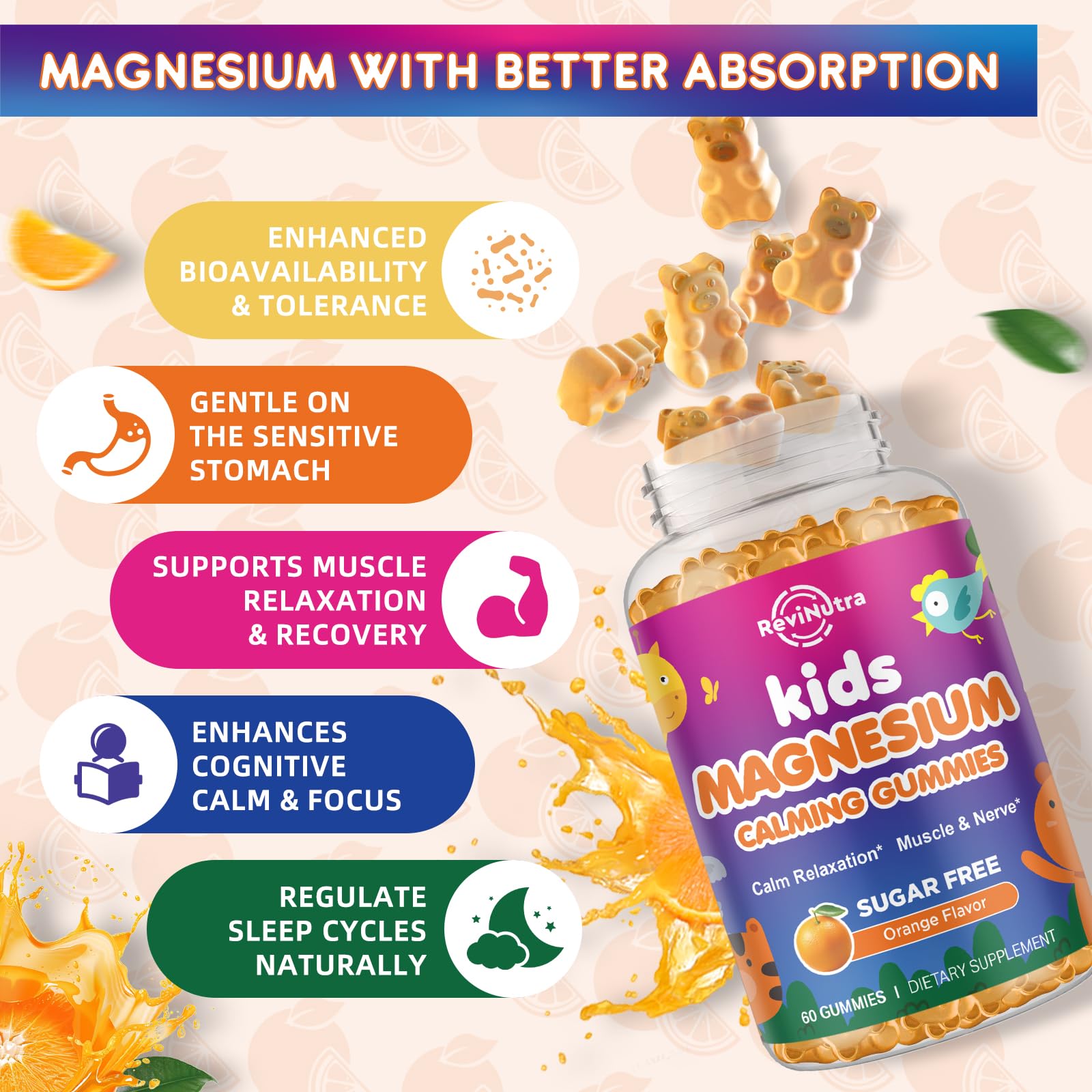 ReviNutra Calm Magnesium Gummies: gomitas listas para masticar con textura suave