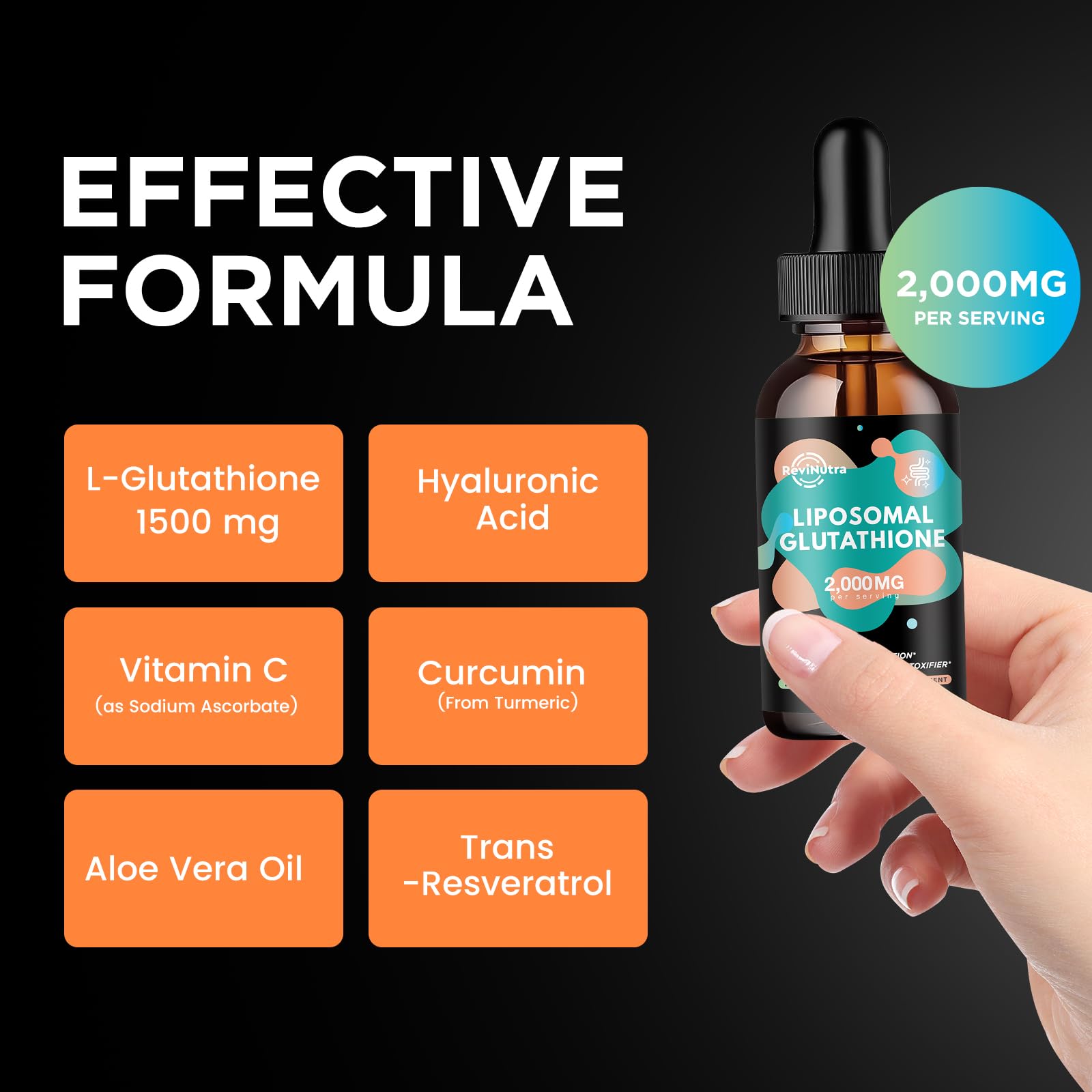 Combinación de Vitamina C, Curcumina y Resveratrol en perfil antioxidante de ReviNutra.