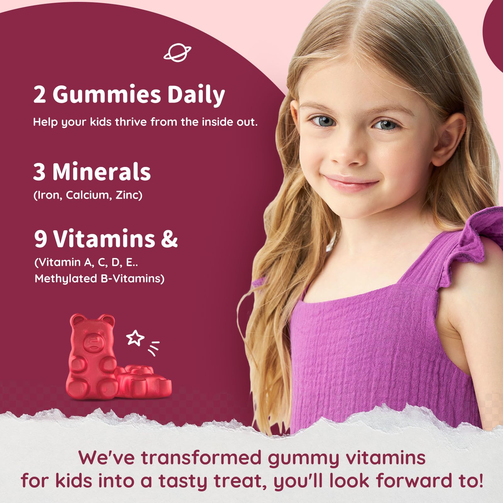 Gominolas suaves de hierro para niños, textura suave y fácil de masticar