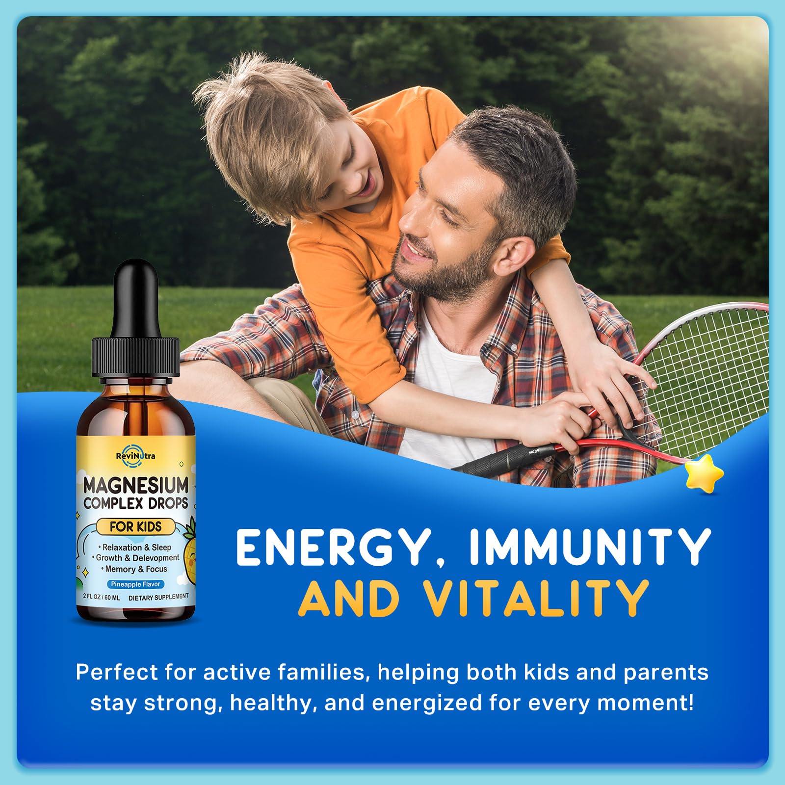 ReviNutra ayuda al crecimiento con calcio, zinc y vitaminas.