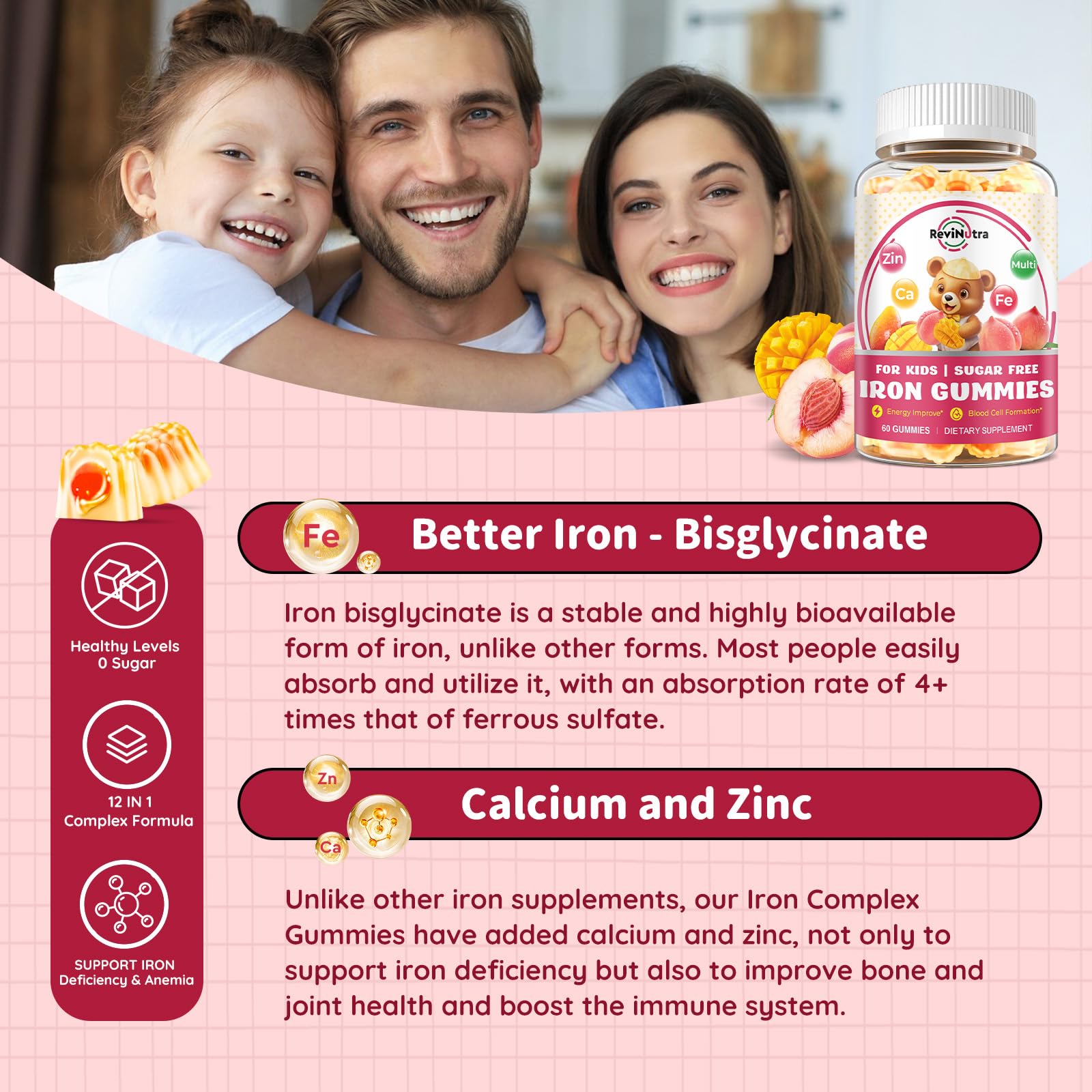 ReviNutra gominolas sabor durazno mango para el gusto infantil.