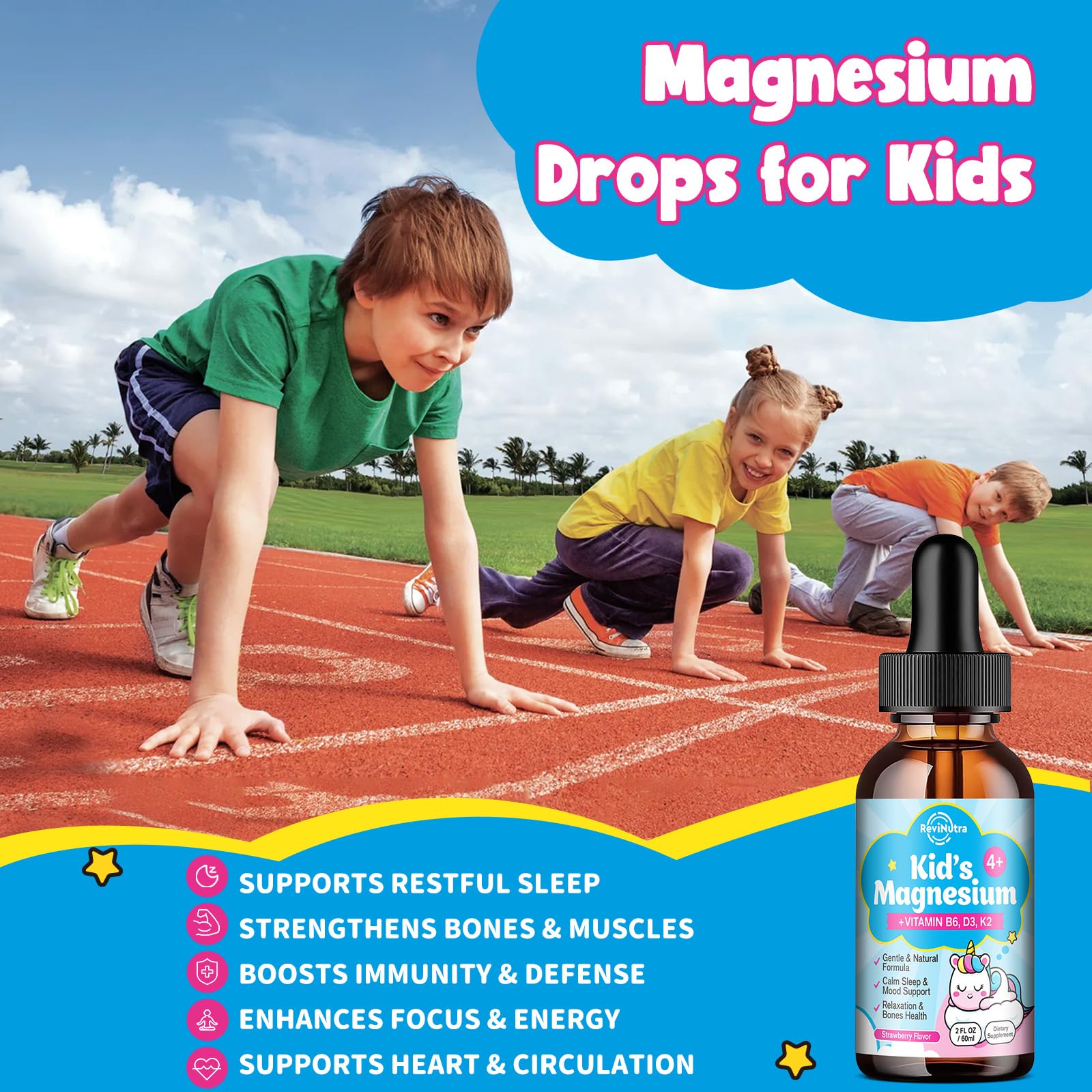 Revinnutra Niños Vitamina B6 Gotas, apoyo a la energía y enfoque diario