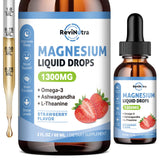 ReviNutra Gotas Triple Magnesio sabor fresa, botella para equilibrio diario.