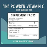 Revitalize Wellness vitamina C ascorbico 1000 mg, porción diaria.