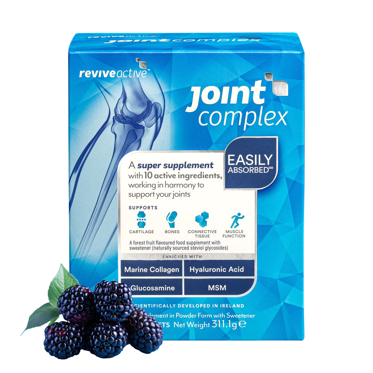 Revive Active Joint Complex sobre diario para iniciar la rutina de movilidad.