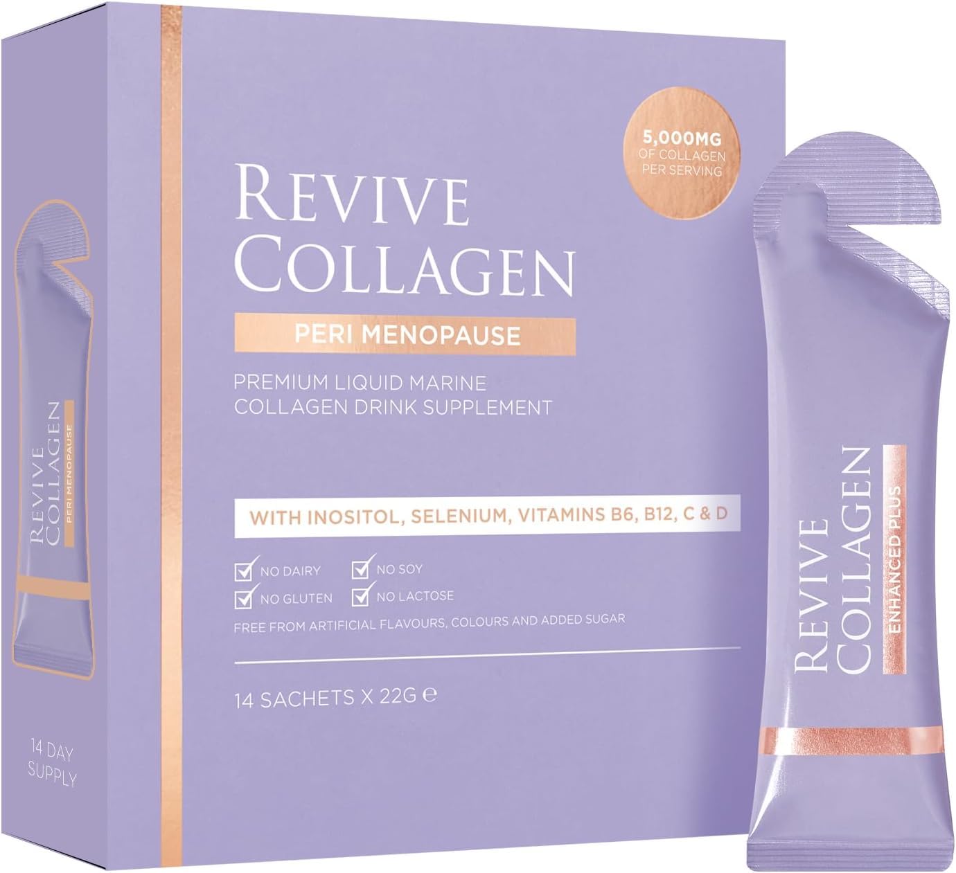 Revive Collagen botella-vertido: posible apoyo a la piel.