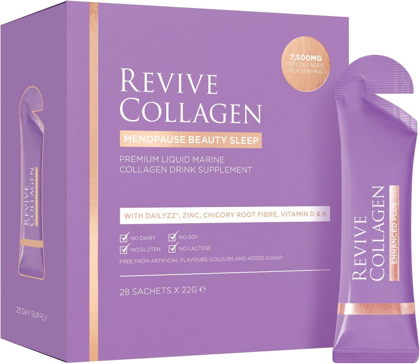 Revive Collagen sueno-bote: bebida que apoya un descanso reparador.