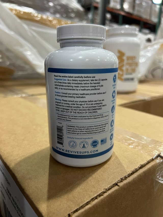 Revive MD Apoyo de Glucosa: cápsulas en primer plano, comodidad diaria para niveles estables.