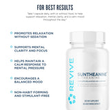 Revive MD Suntheanine detalle de cápsula suave y fácil de tragar.