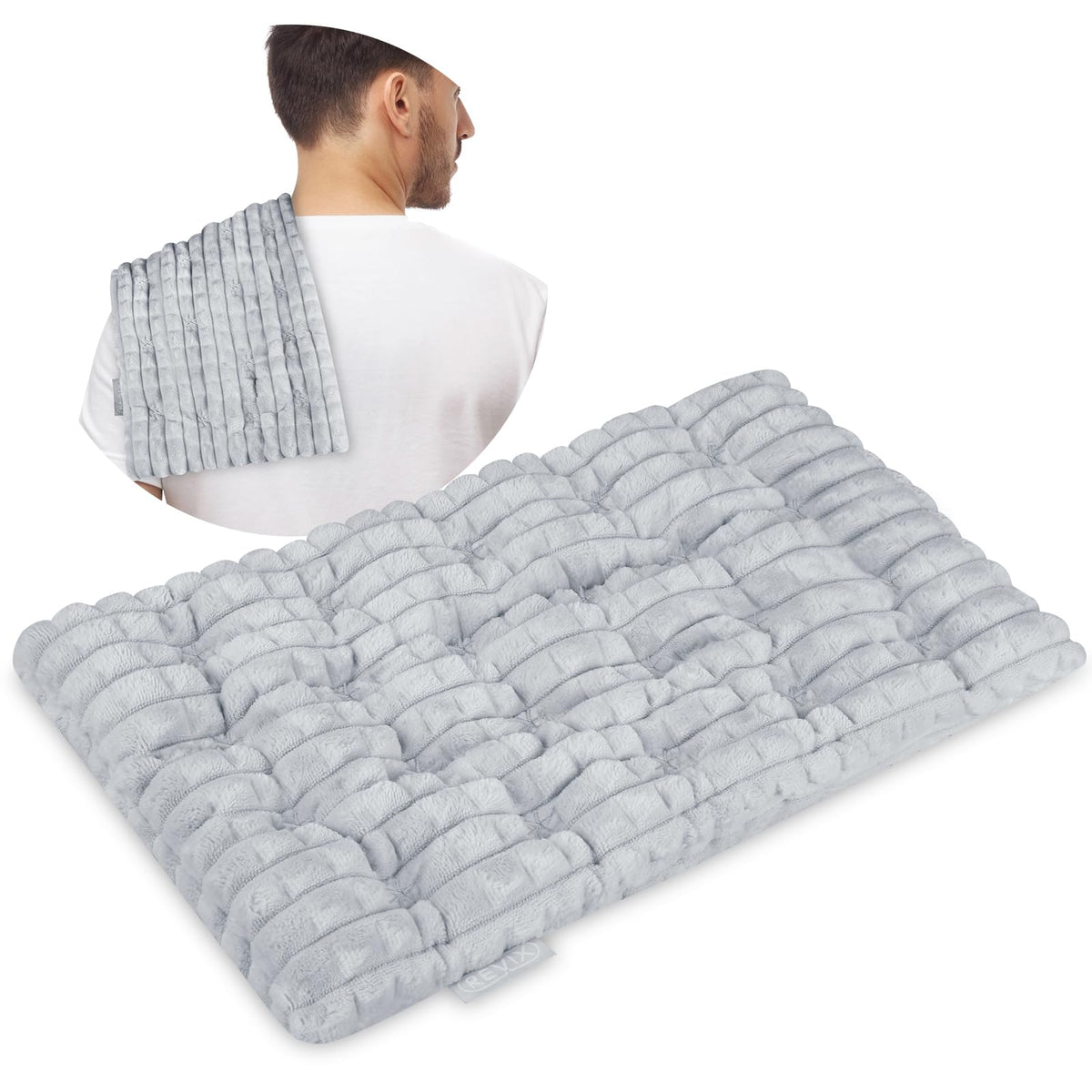 Almohadilla REVIX de calor microondas 8x14, alivio suave para tensiones musculares.