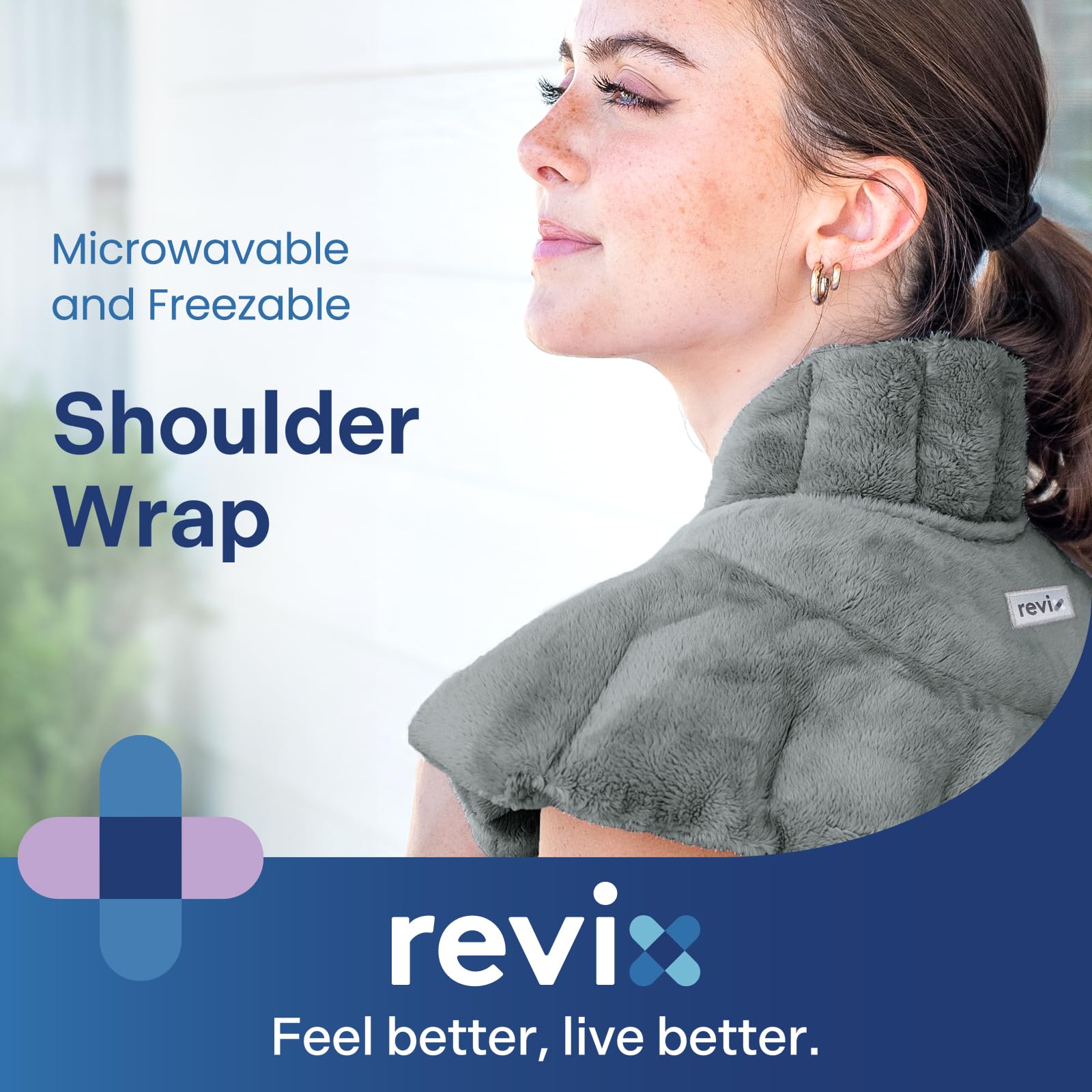 REVIX almohadilla para hombros con calor relajante en la espalda superior.