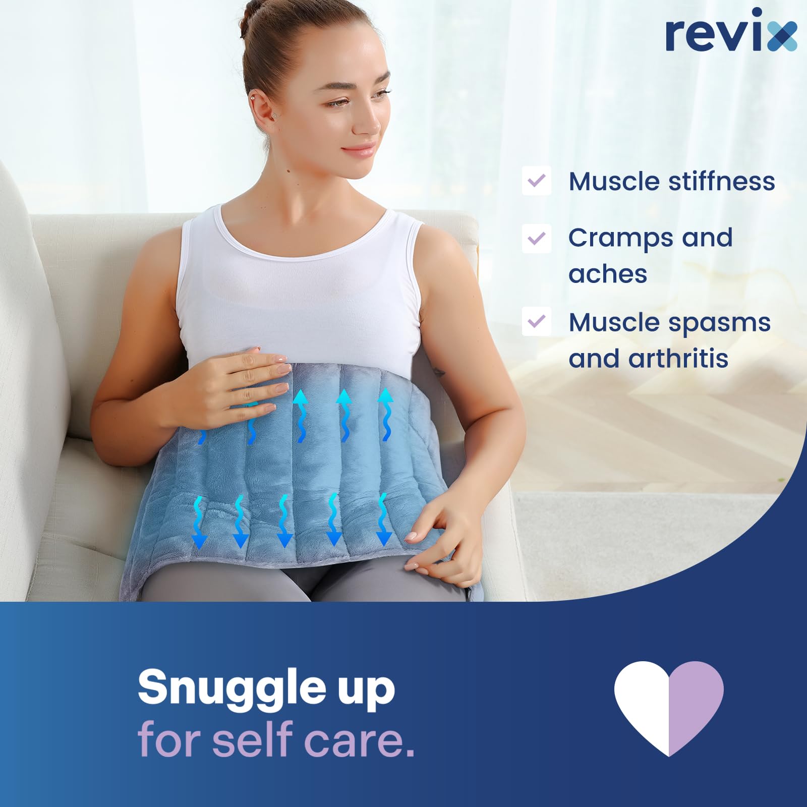 REVIX almohadilla calor-frío, terapia fría reutilizable para recuperación muscular.