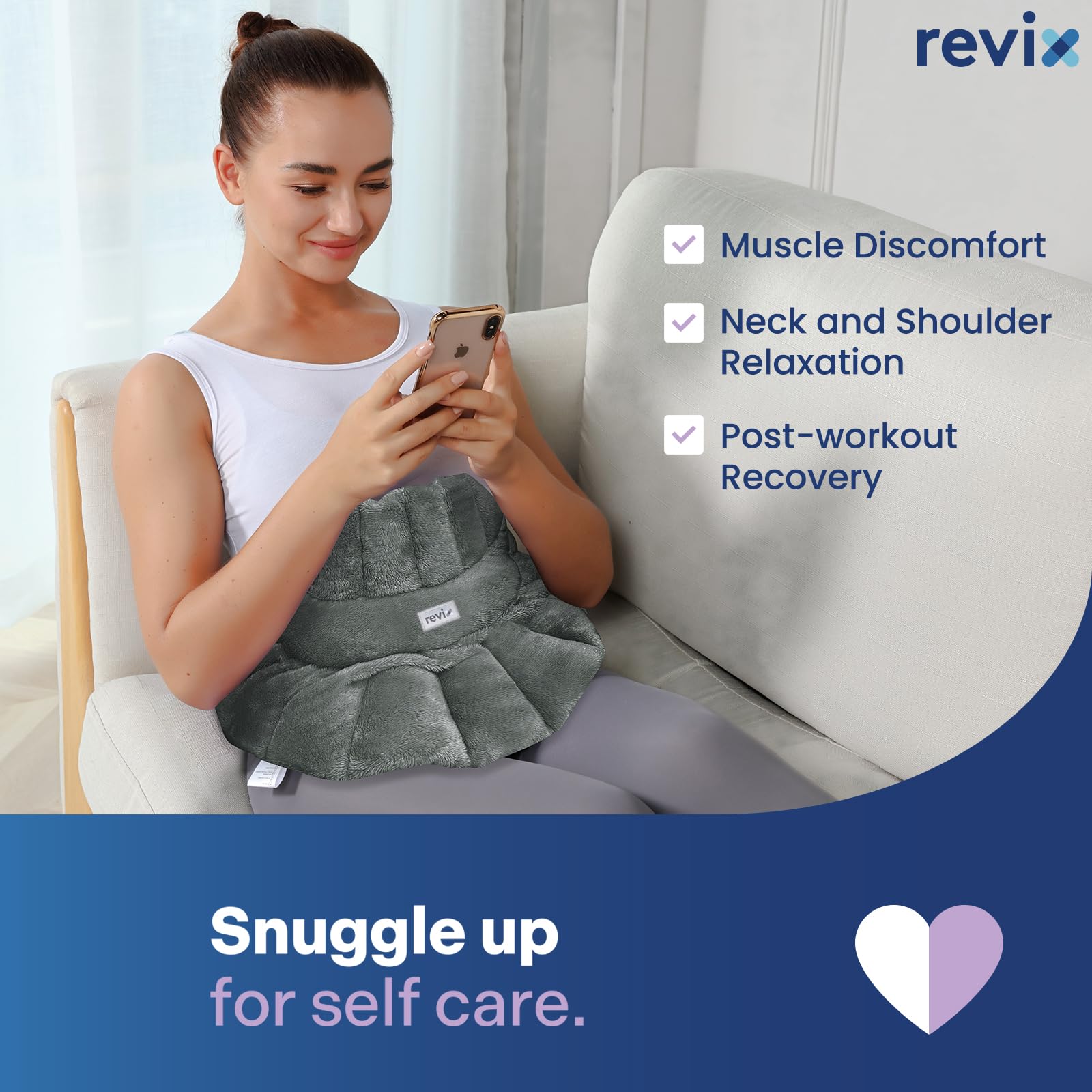 REVIX diseño en tres secciones para ajuste en cuello y espalda.