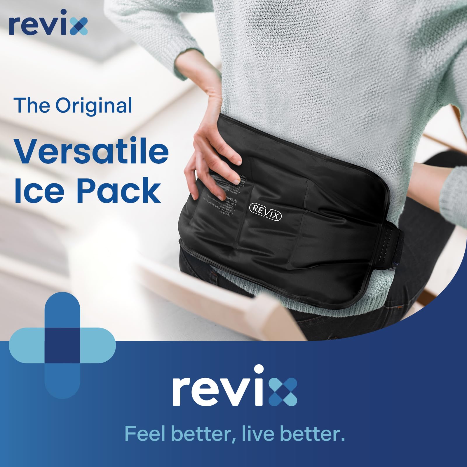 Envoltura de gel REVIX para espalda baja, ajuste estable para uso diario