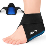 Funda REVIX para talón con frío y calor, alivio localizado posible.